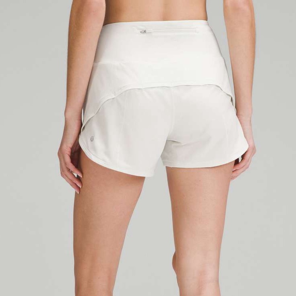 Lululemon White High Waisted Speed Up 4” Short